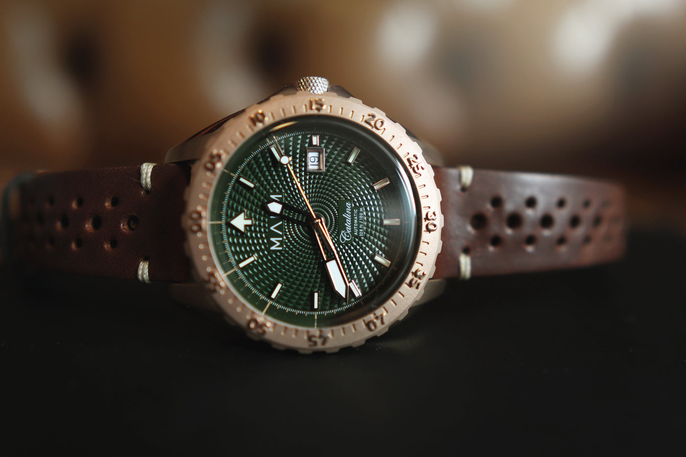 catalina bronze green swiss automatic