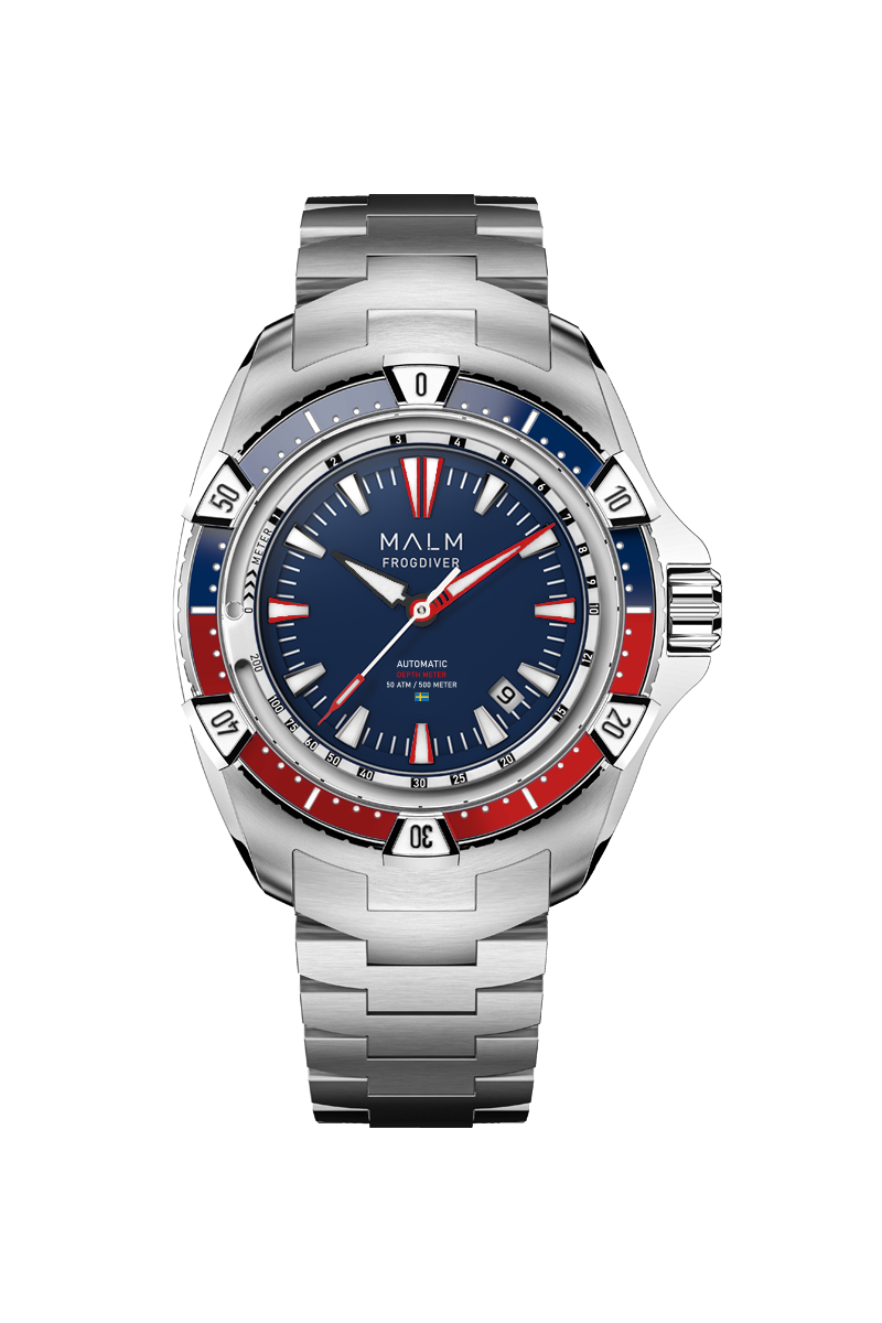 diving watch frogdiver 44 blue steel bracelet 