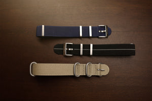 blue black and beige nato straps from malm watches