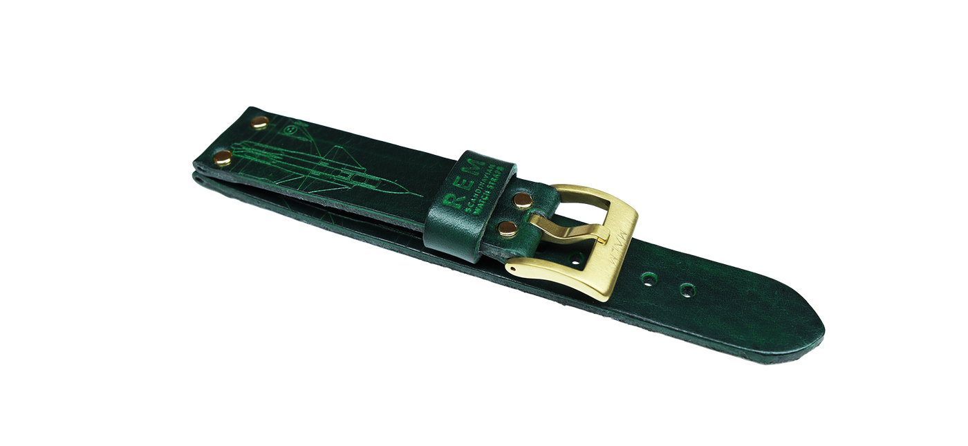 Leather Strap Viggen REM Straps 20 mm Green