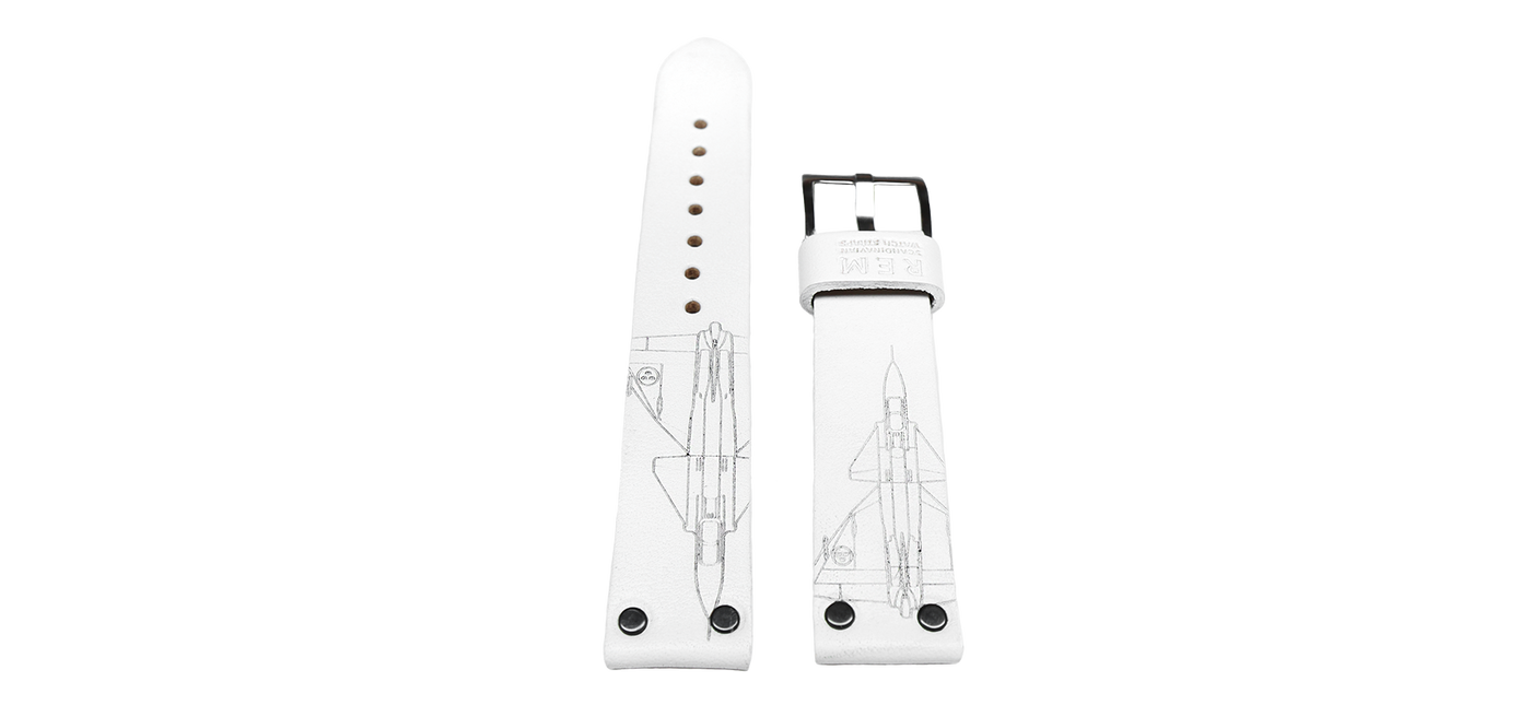 Leather Strap Viggen REM Straps 20 mm White